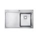 Vellamo Steel Horizon Compact 1 Bowl Stainless Steel Kitchen sink & Waste Kit - 800 x 520mm