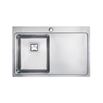 Vellamo Steel Horizon Compact 1 Bowl Stainless Steel Kitchen Sink & Waste Kit - 800 x 520mm