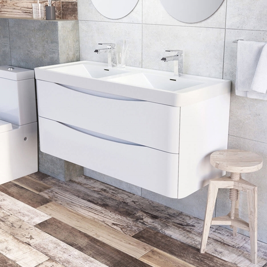 Harbour Clarity 1200mm Wall Mounted, Double Sink Wall Mounted Vanity
