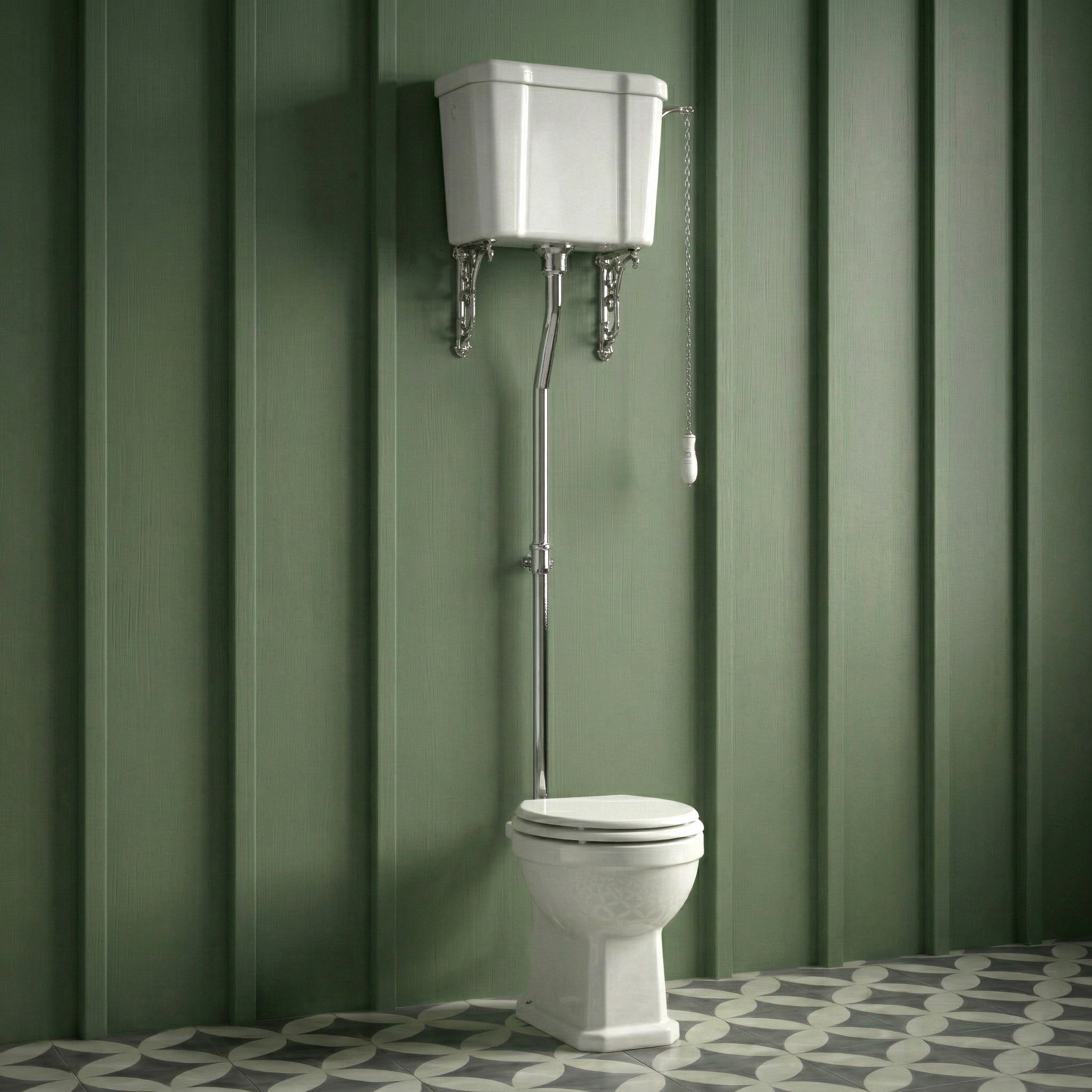 Butler & Rose Catherine High Level Toilet with Pan, Cistern & Flush Pipe Kit