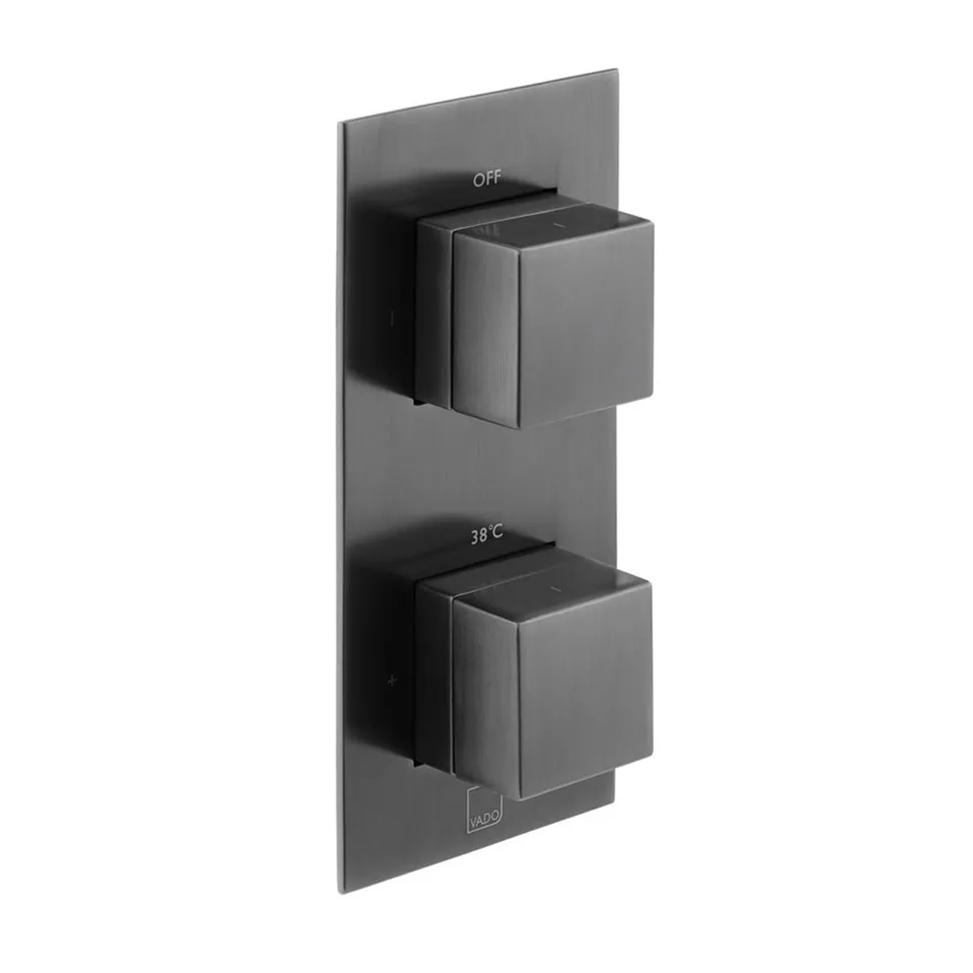 Vado Individual Tablet Notion Vertical 1 Outlet 2 Handle Thermostatic Concealed Shower Valve