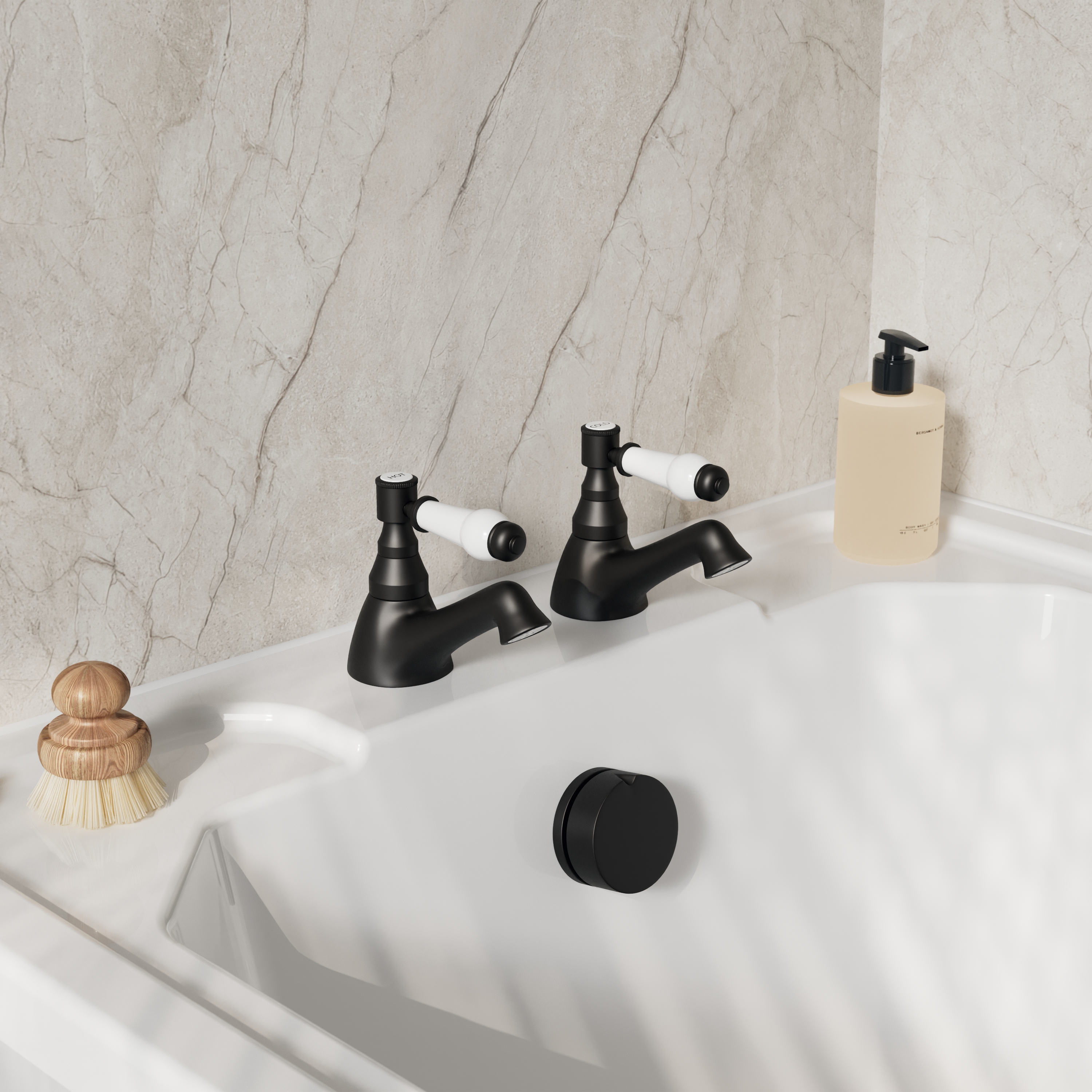 Butler & Rose Eliza Lever Bath Pillar Taps