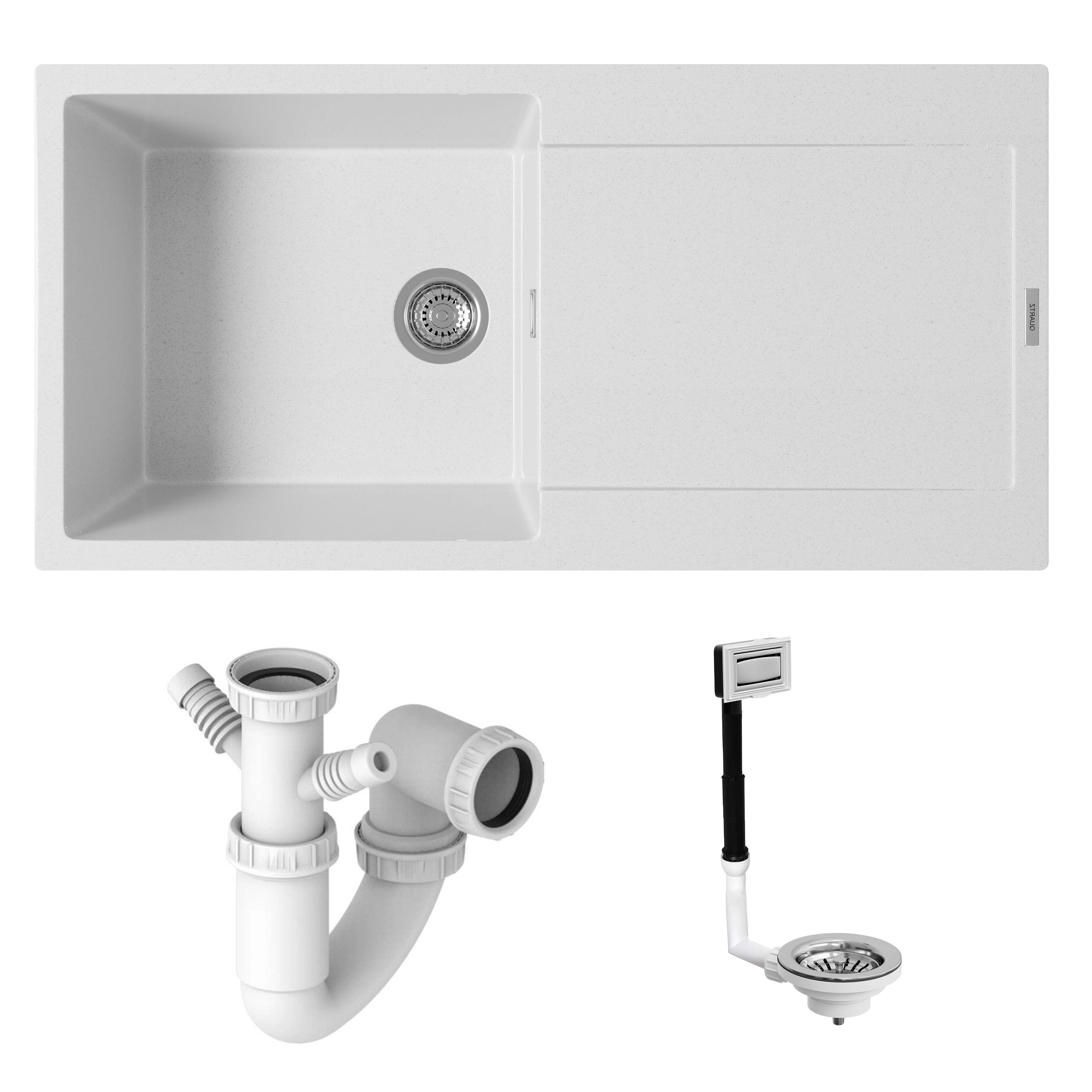 Vellamo Rocca Large 1 Bowl Granite Composite Inset Kitchen Sink & Waste - 1000 x 500mm