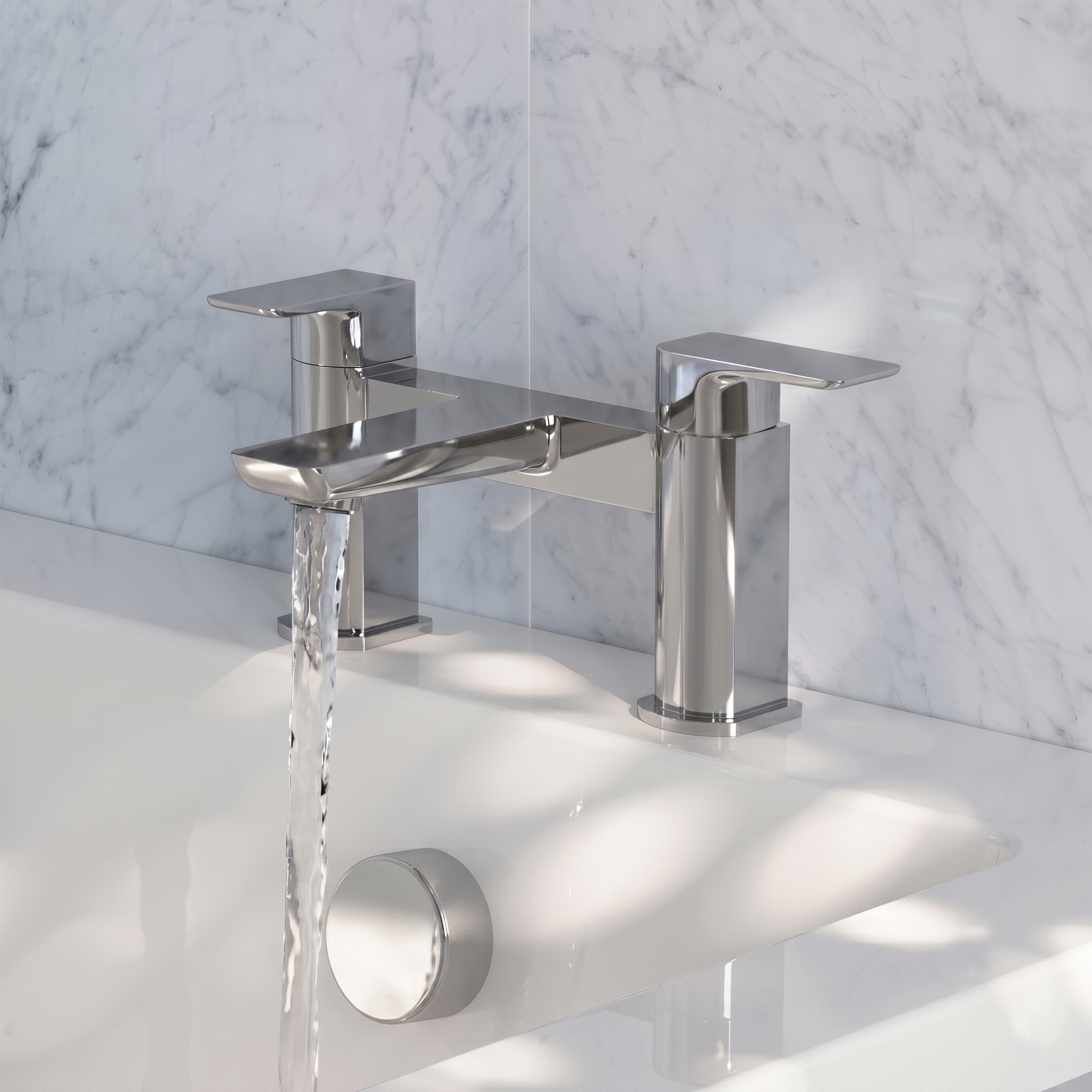 Harbour Status Deck Mounted Bath Mixer Tap - Chrome