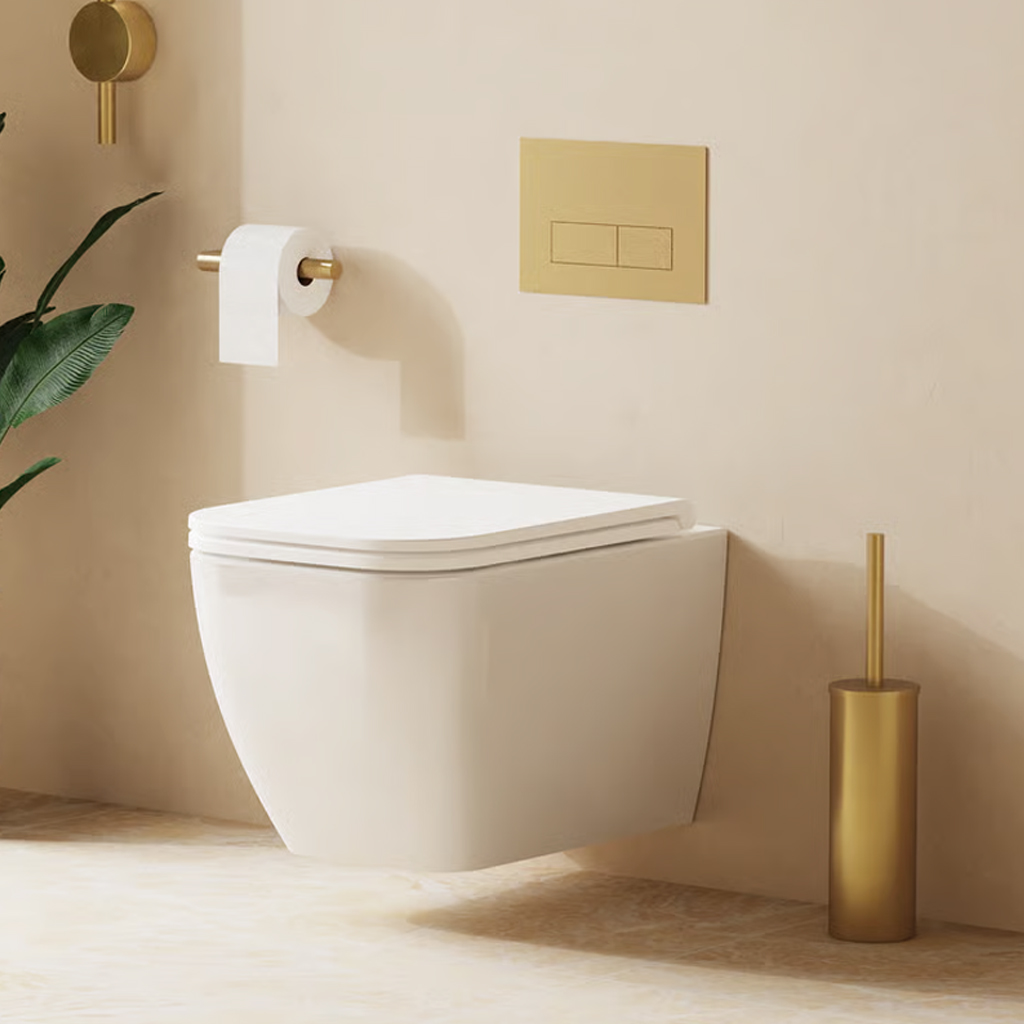 Crosswater Mada Square Rimless Wall Hung Toilet & Soft Close Seat