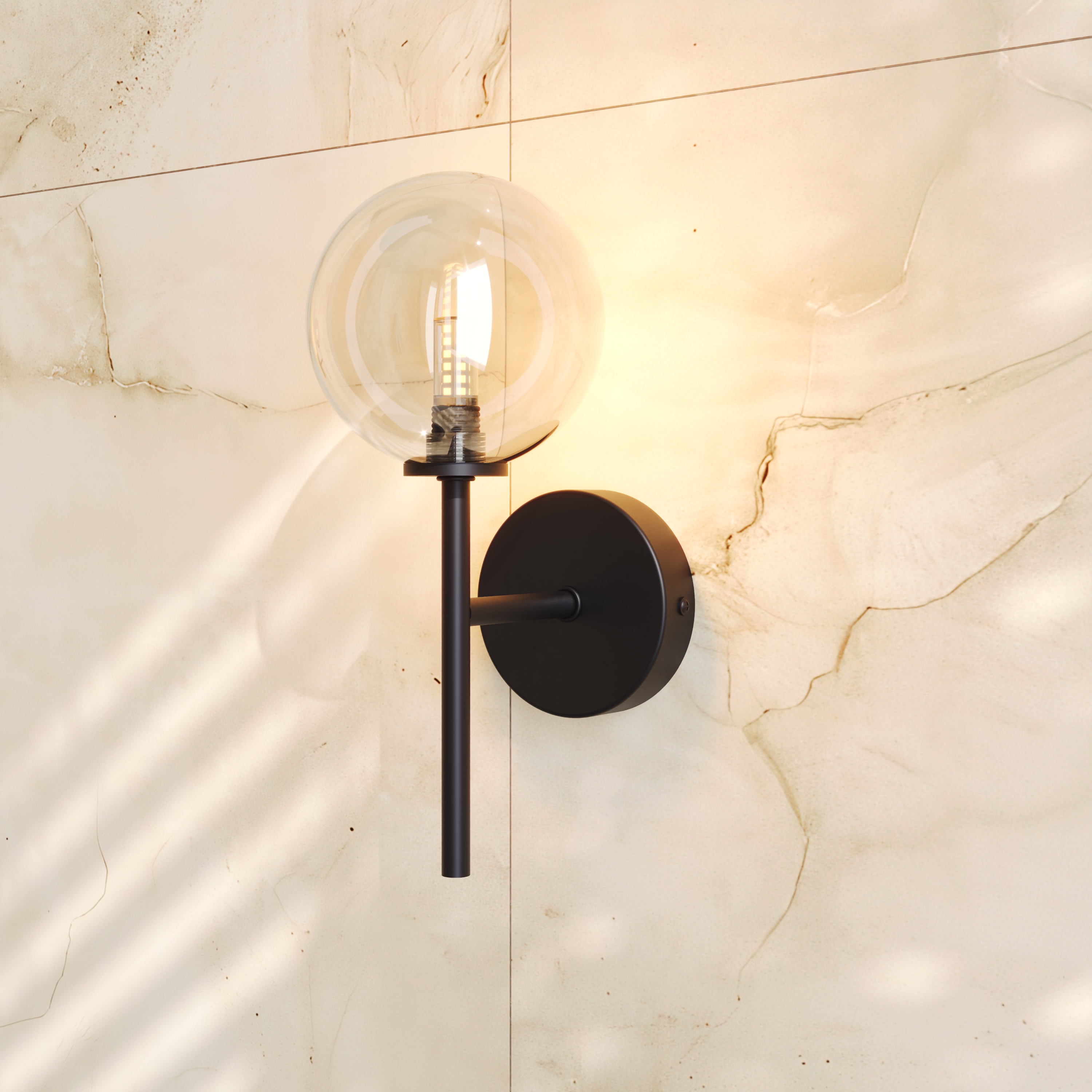 Harbour Glass Globe Wall Light