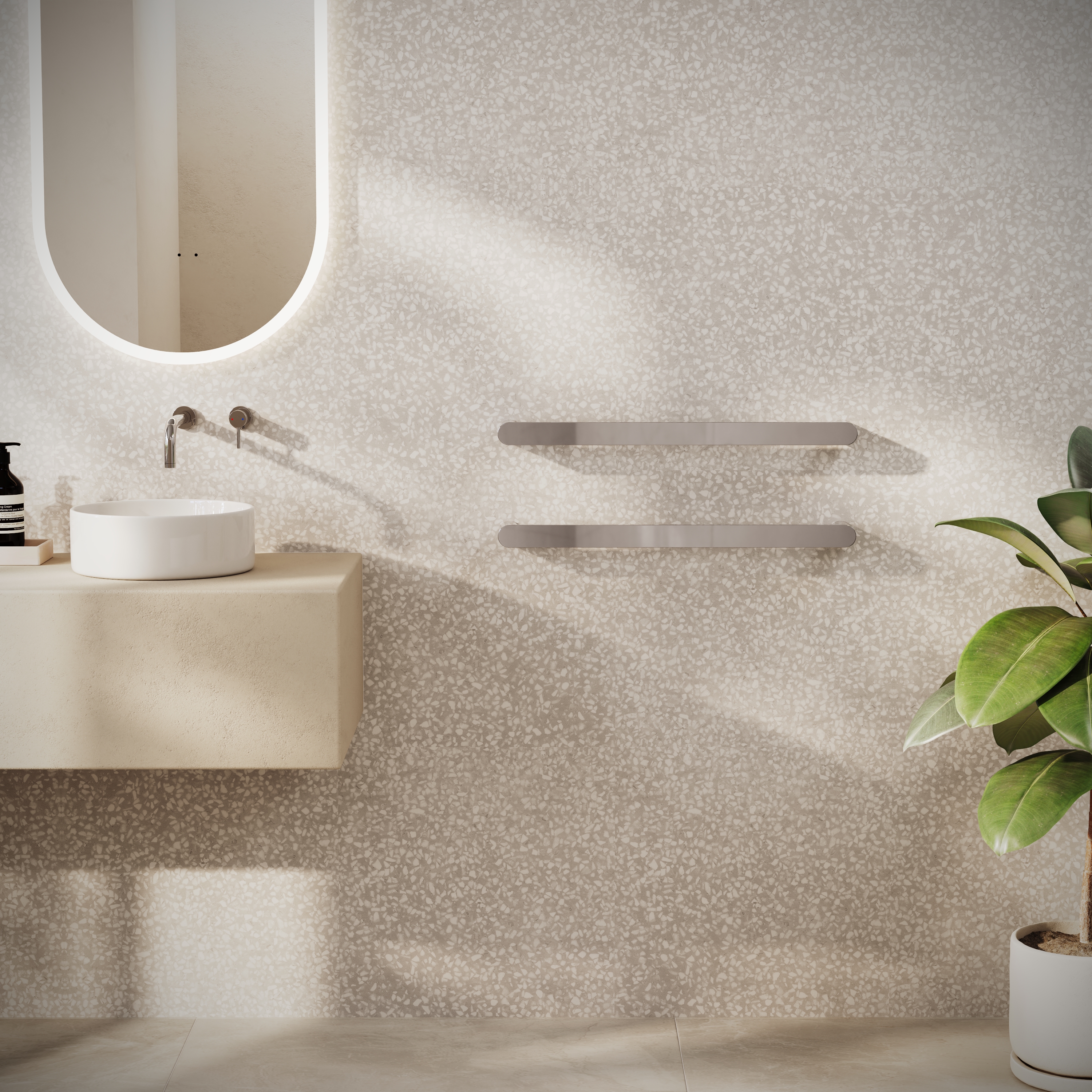 Toasty Duna Polished Stainless Steel Electric Heated Towel Rail