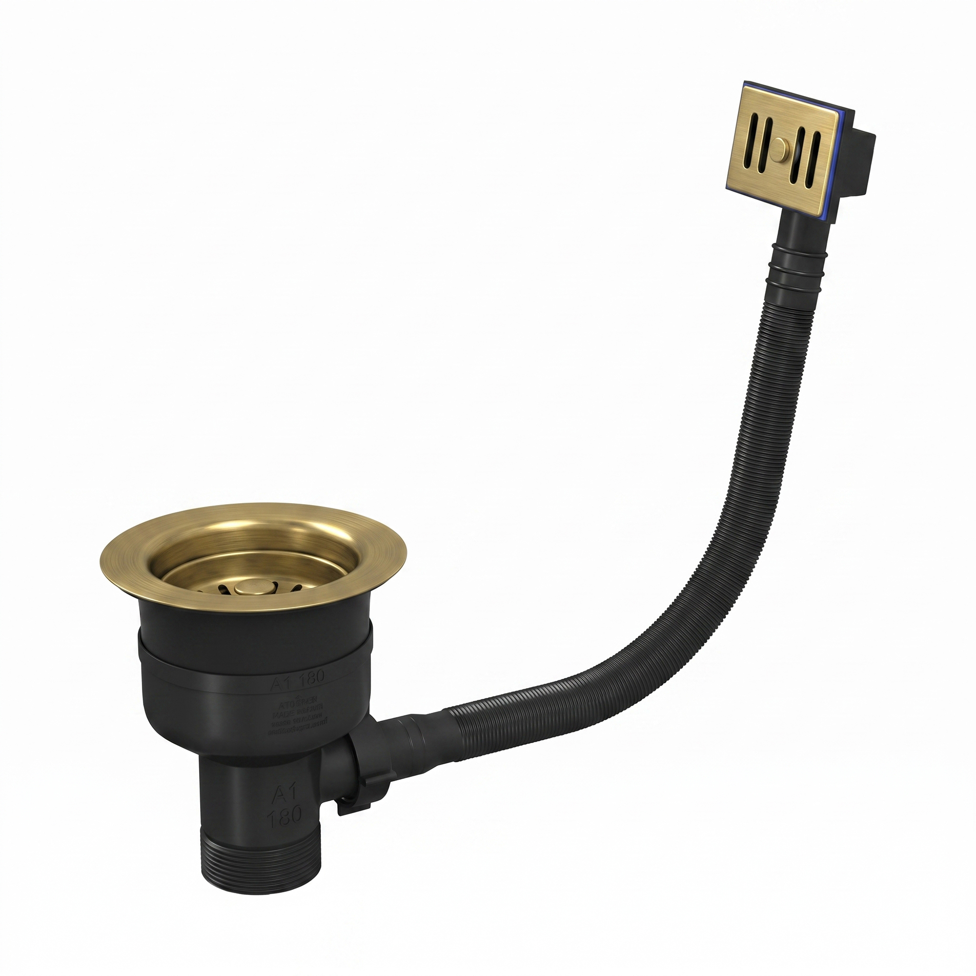 Top-Fix 90mm Basket Strainer Kitchen Sink Waste, Overflow Pipework & Cover
