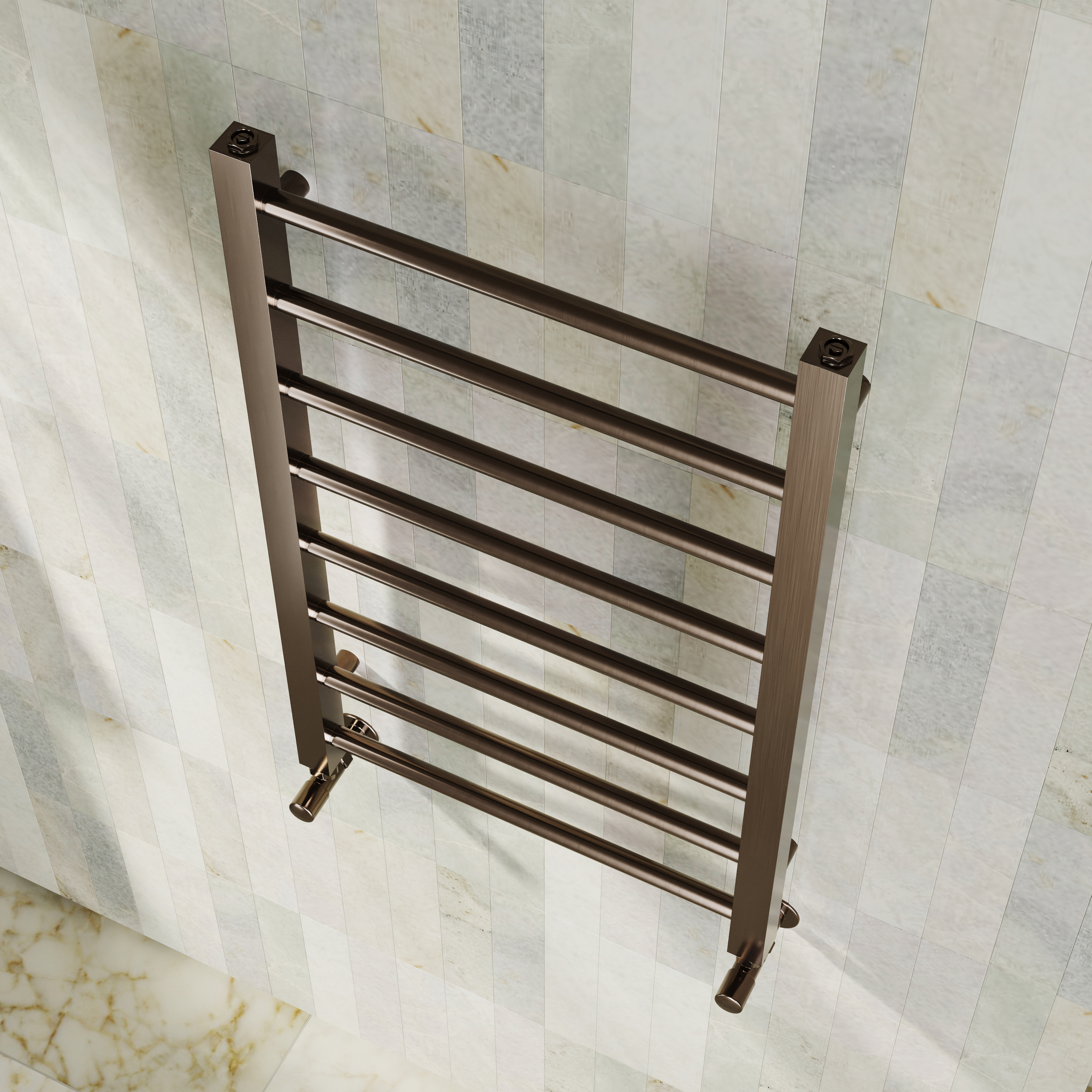 Toasty Rise Brushed Bronze Heated Towel Rail