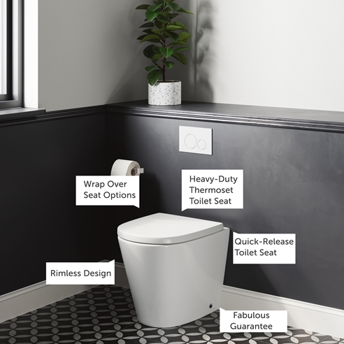 Harbour Clarity Back to Wall Rimless Toilet & Soft Close Seat