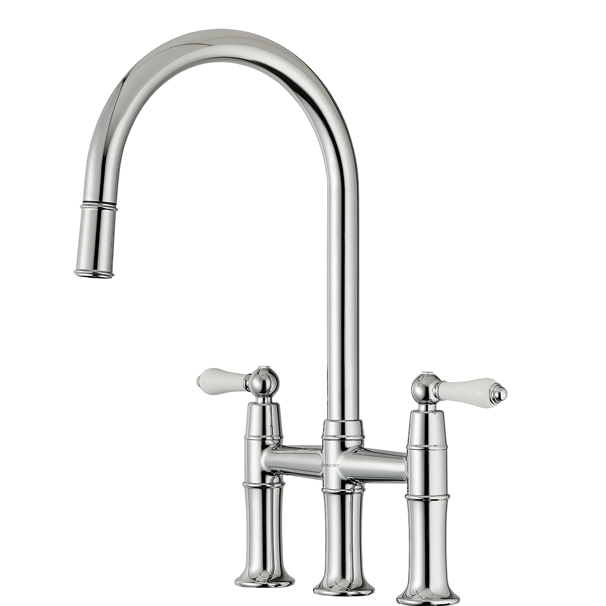 Clearwater Elegance Traditional Pull Out Bridge Kitchen Mixer Tap