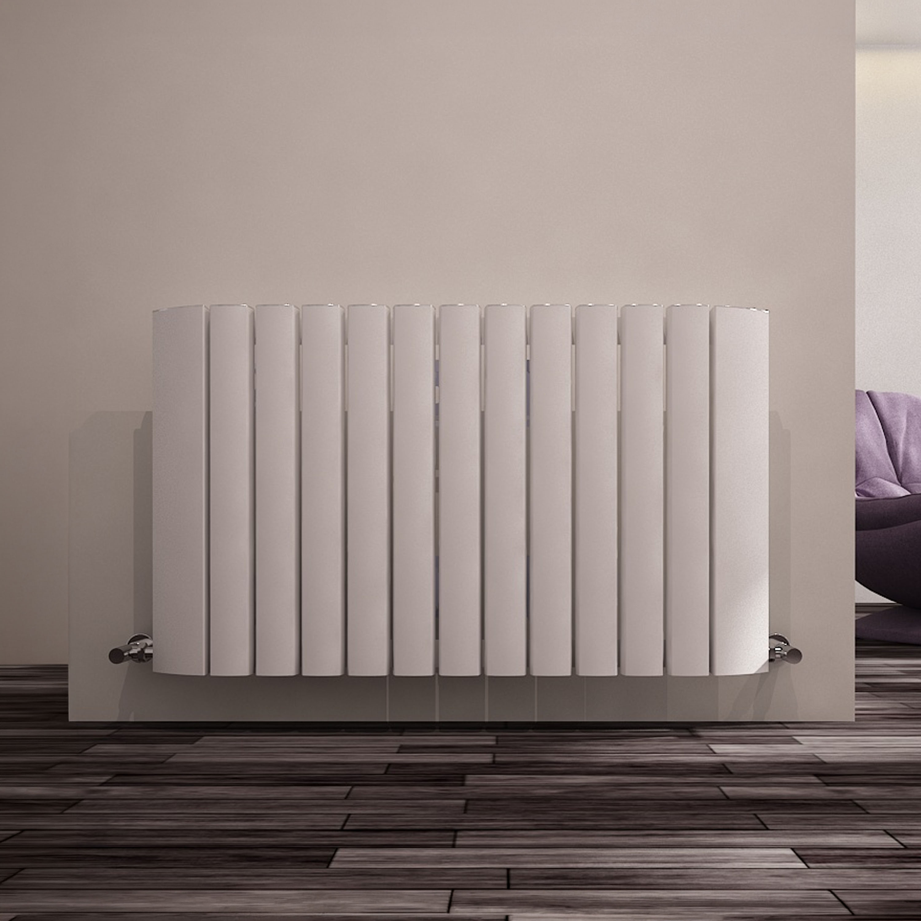 Carisa Gaia Oval Single Panel Horizontal Aluminium Radiator