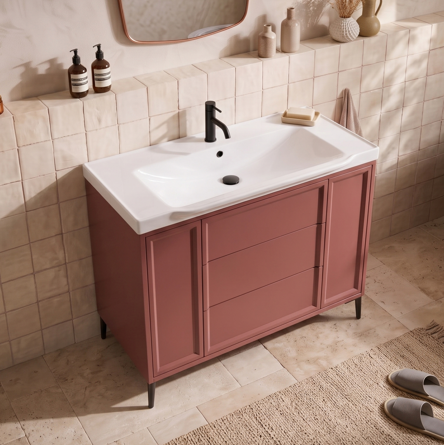 Elara 1000mm Floorstanding Vanity Unit & Basin with Leg Set