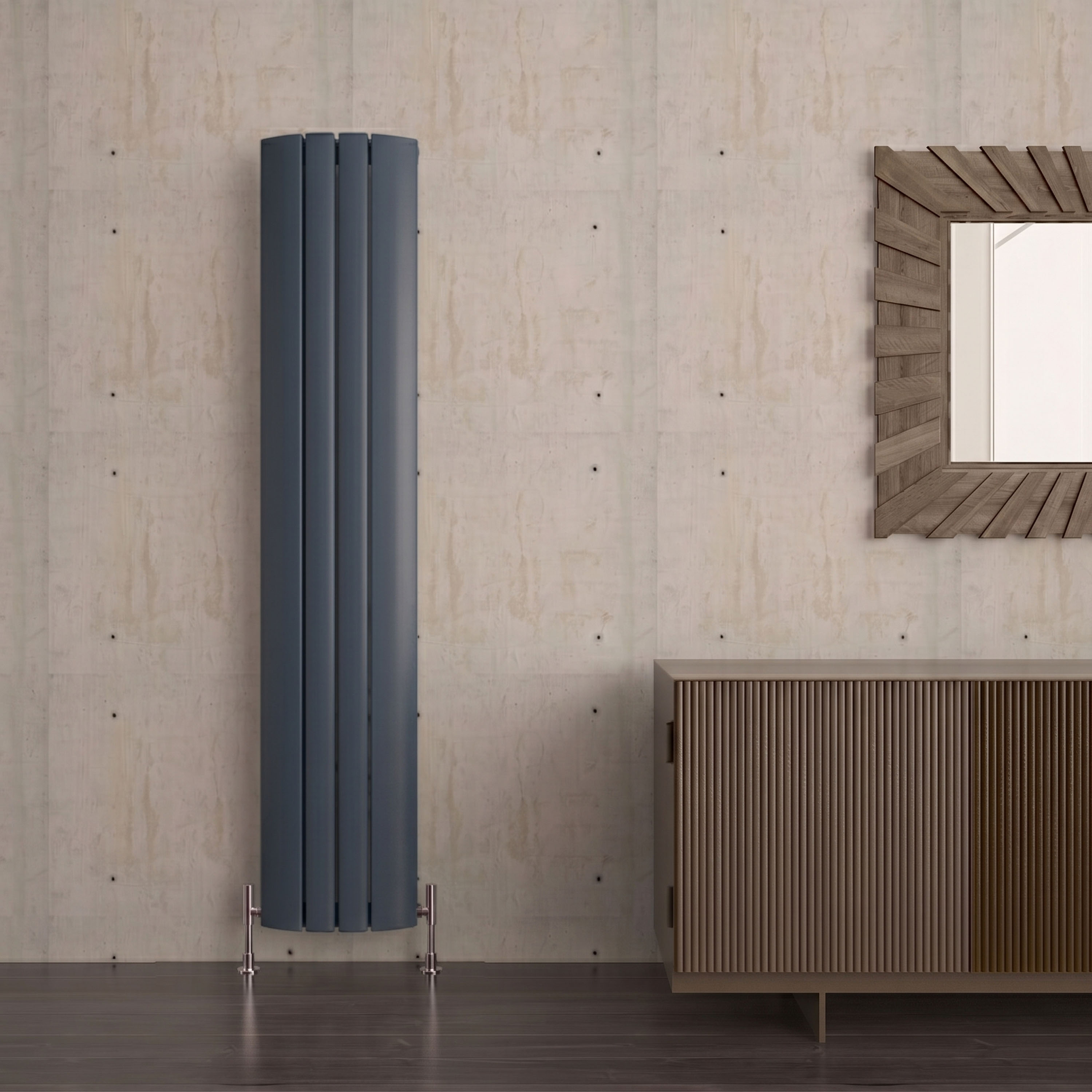 Carisa Gaia Oval Single Panel Vertical Aluminium Radiator