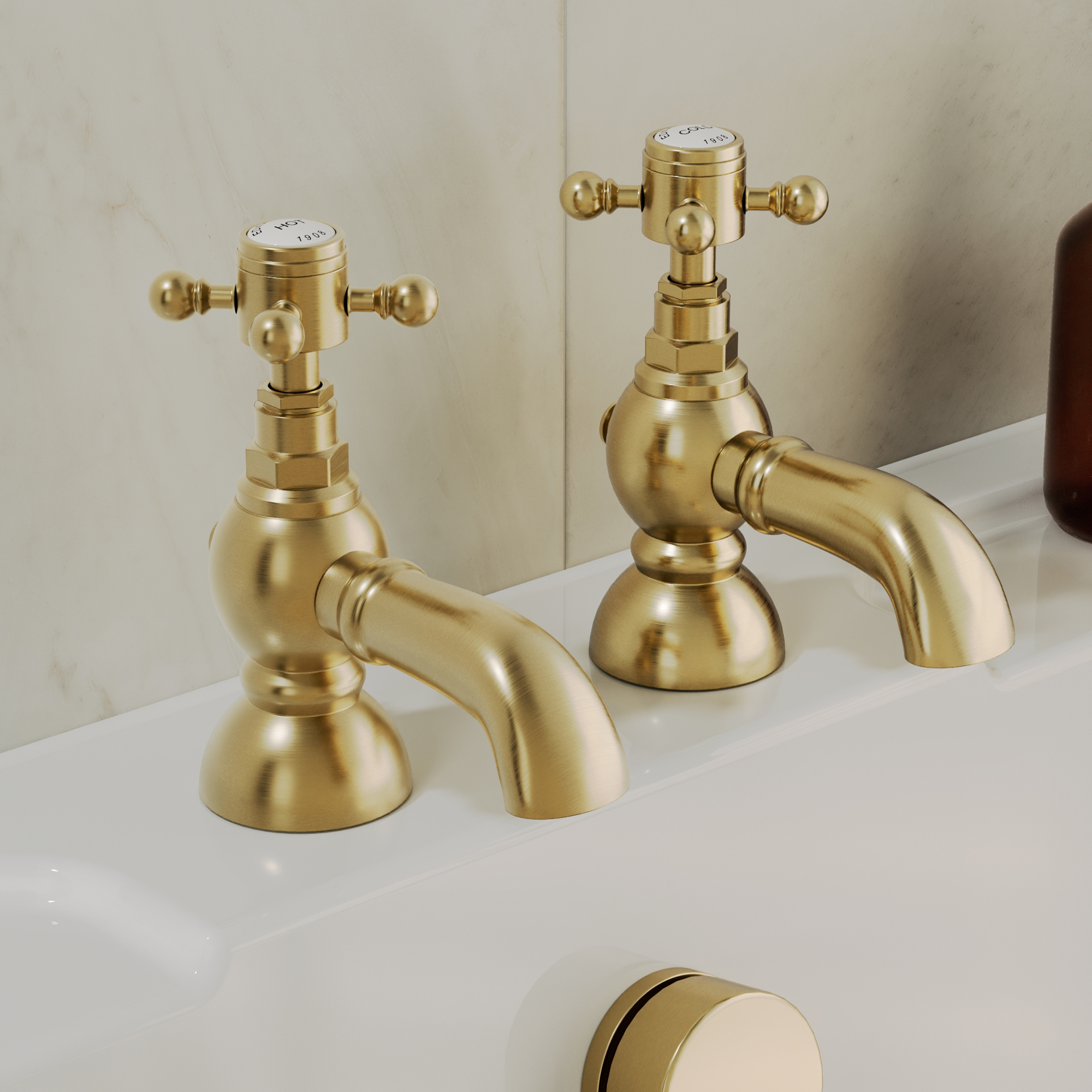 Butler & Rose Eliza Crosshead Bath Pillar Taps