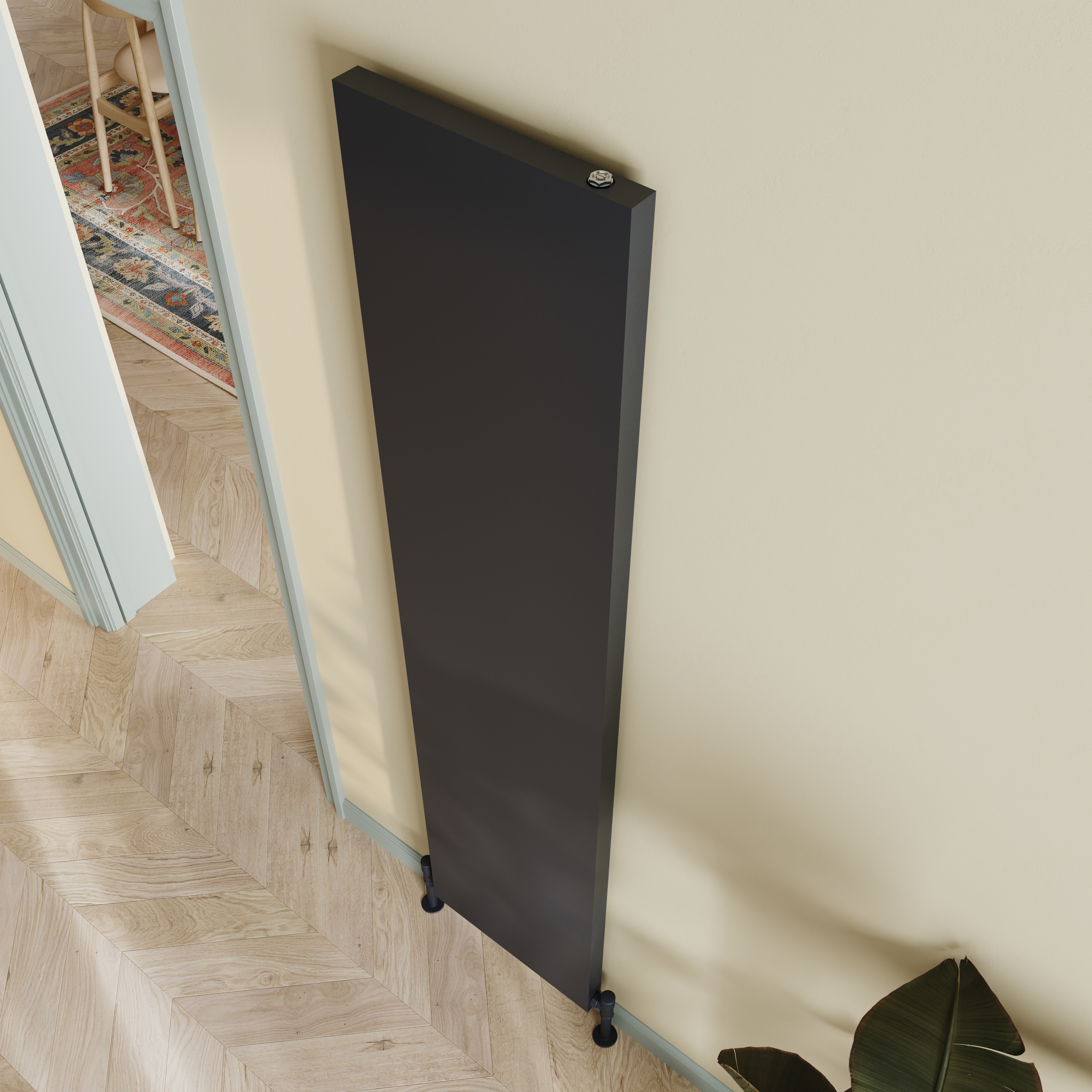 Toasty Surface Anthracite Grey Flat Single Panel Vertical Radiator - 1800 x 400mm