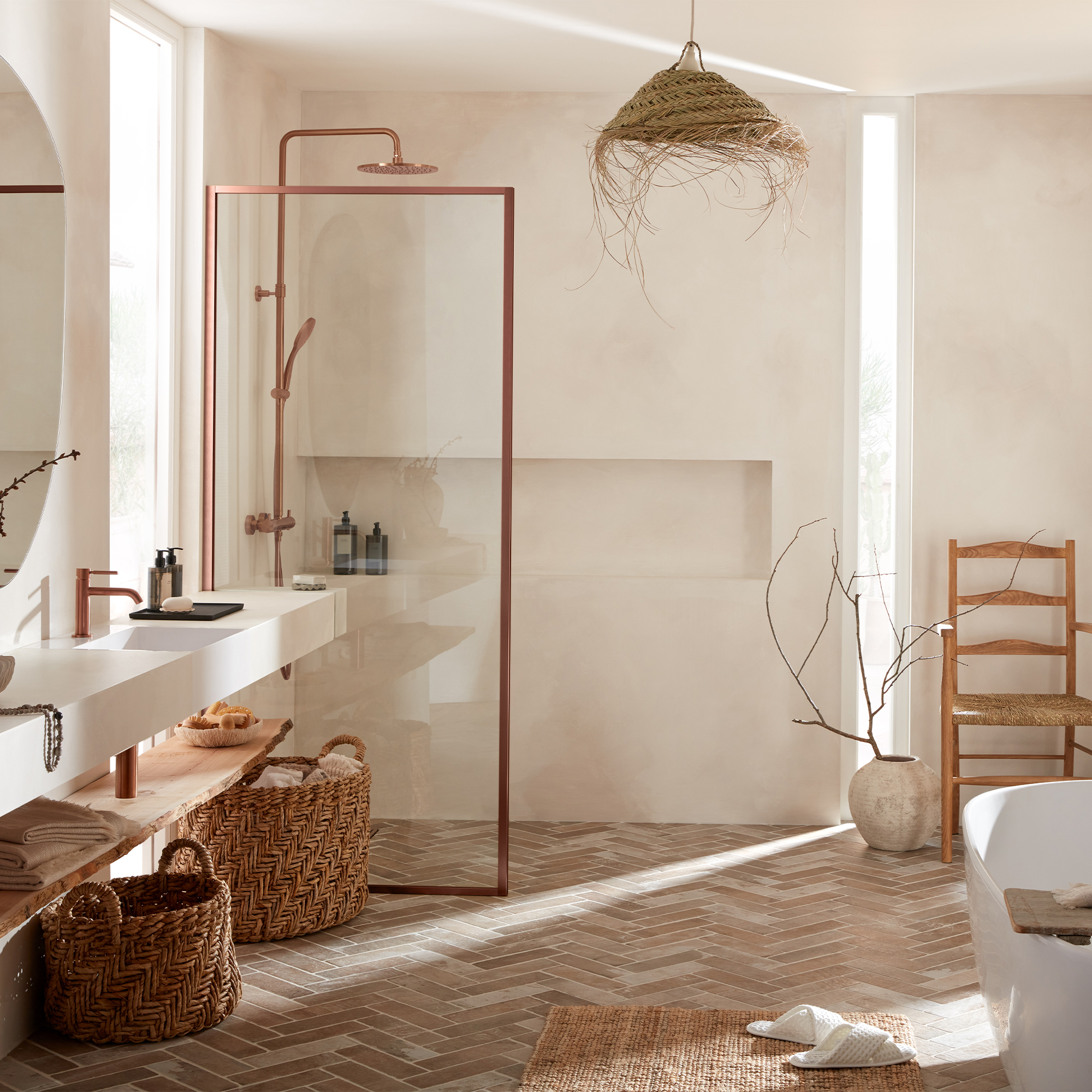 Vado Individual Nebula Exposed Thermostatic Rigid Riser Shower Kit