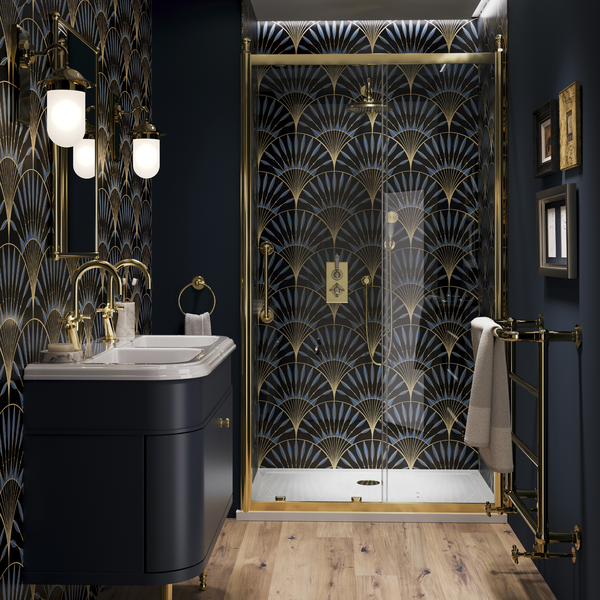 Showerwall Deco Midnight Acrylic Pack Bathroom Wall Panel