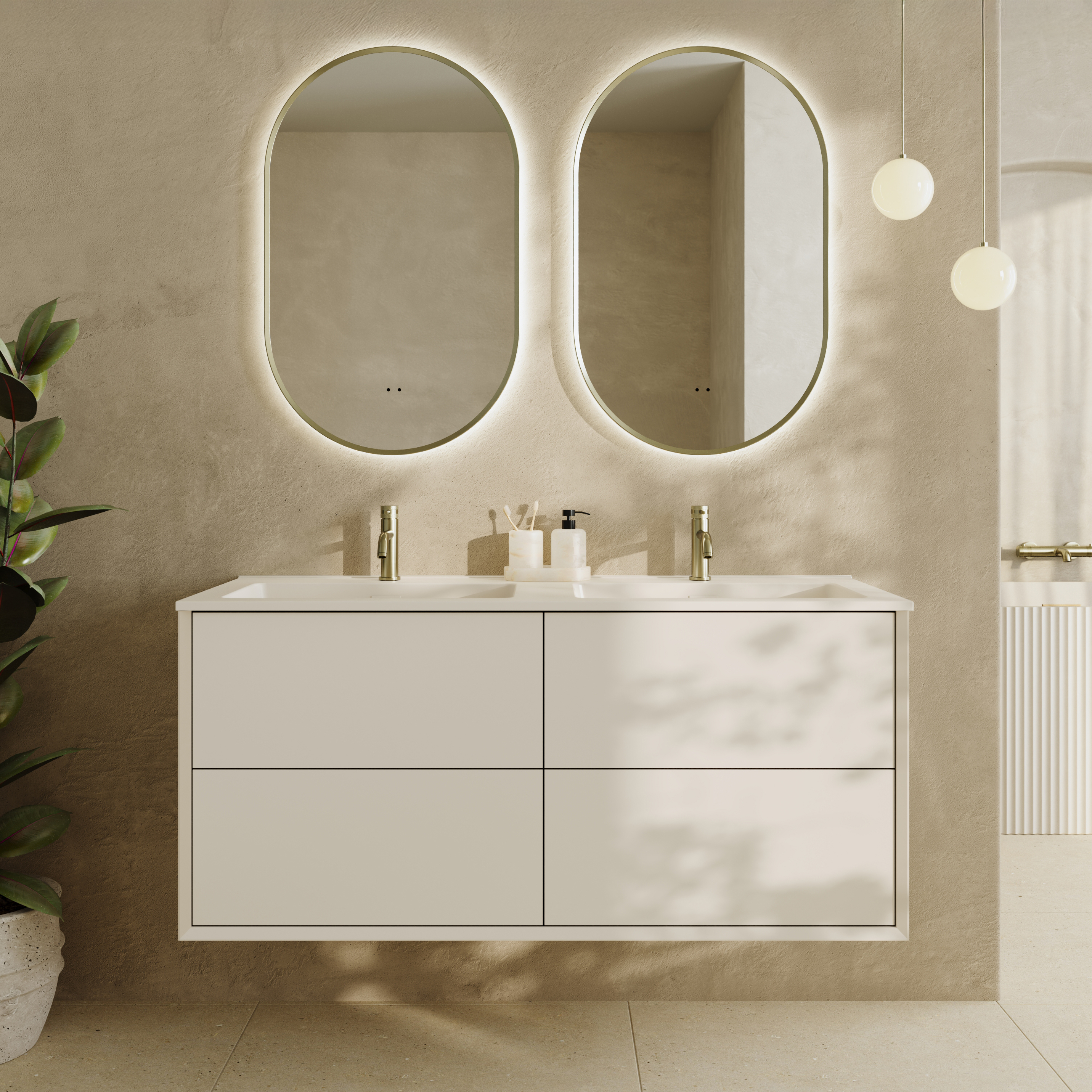 Oslo 1200mm Wall Mounted Vanity Unit & Matt White Basin