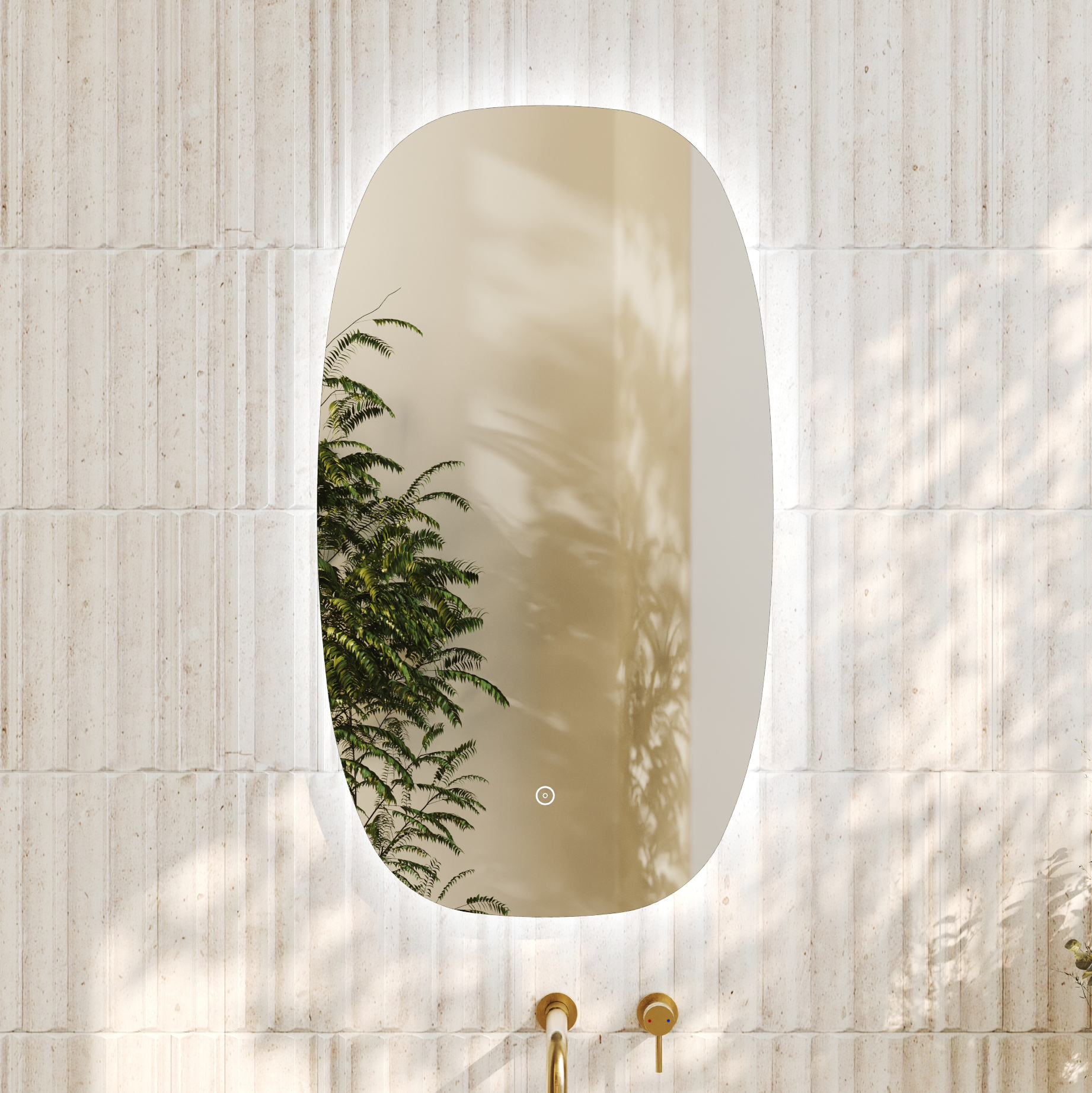 Arc LED Illuminated Barrel Mirror with Demister Pad - 450 x 800mm