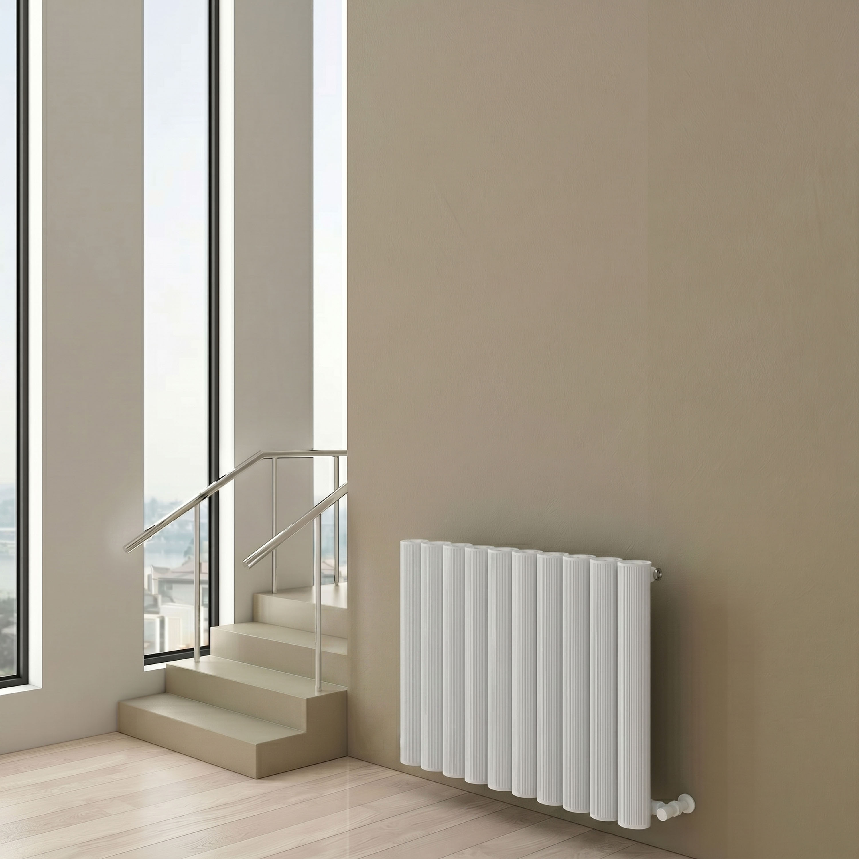 Carisa Otto Oval Single Panel Horizontal Aluminium Radiator
