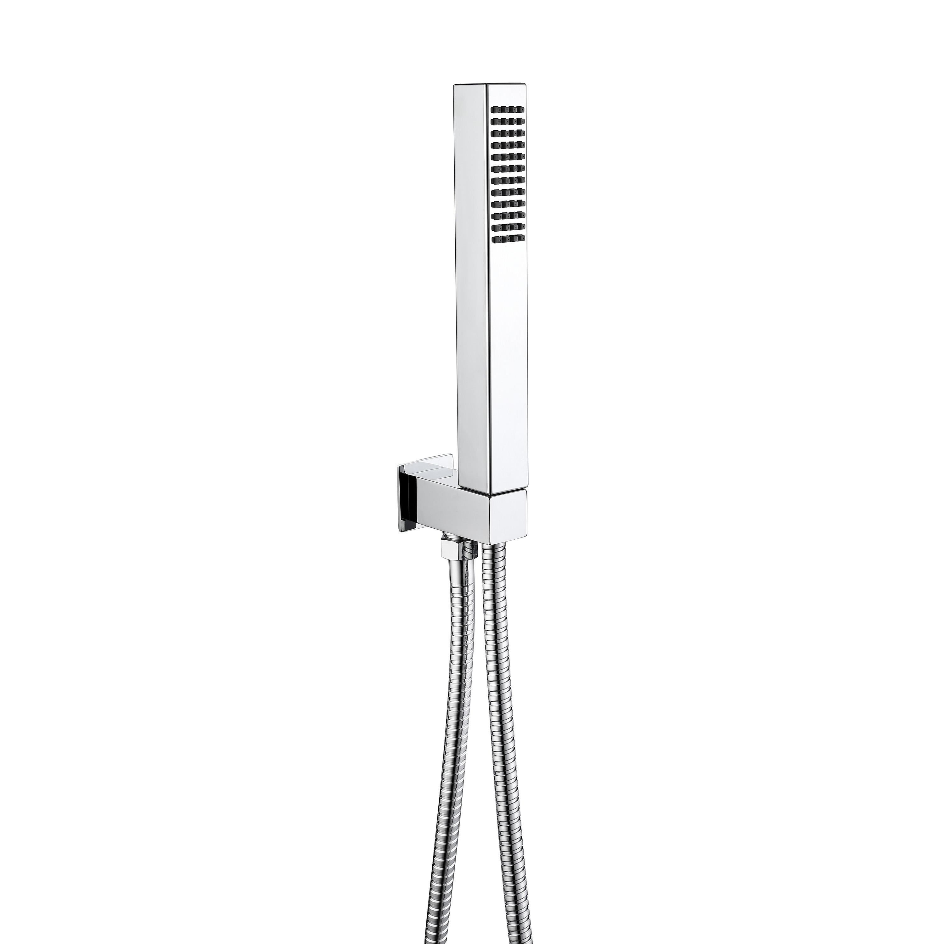 Vellamo Square Shower Handset with Outlet Elbow and Shower Hose