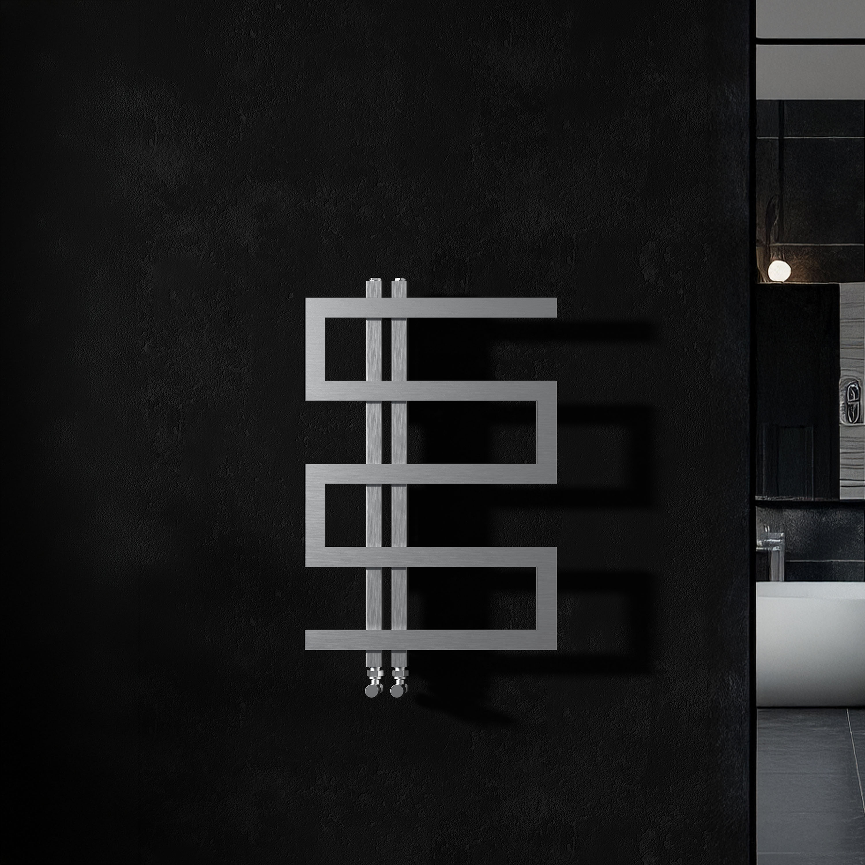 Carisa Ibiza Offset Stainless Steel Designer Heated Towel Rail
