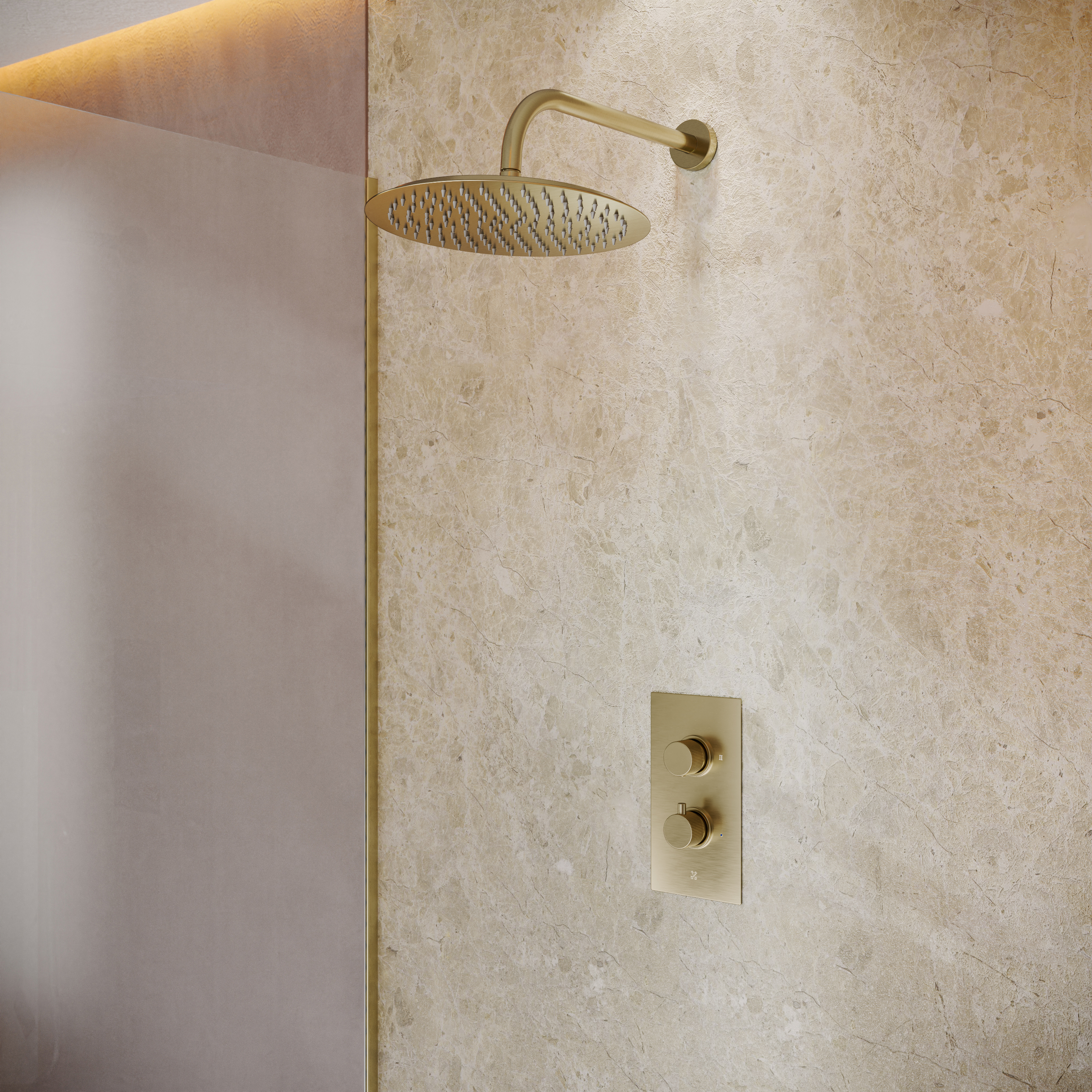 Core 1 Outlet Portrait Concealed Shower Valve & Wall Mounted Fixed Shower Head
