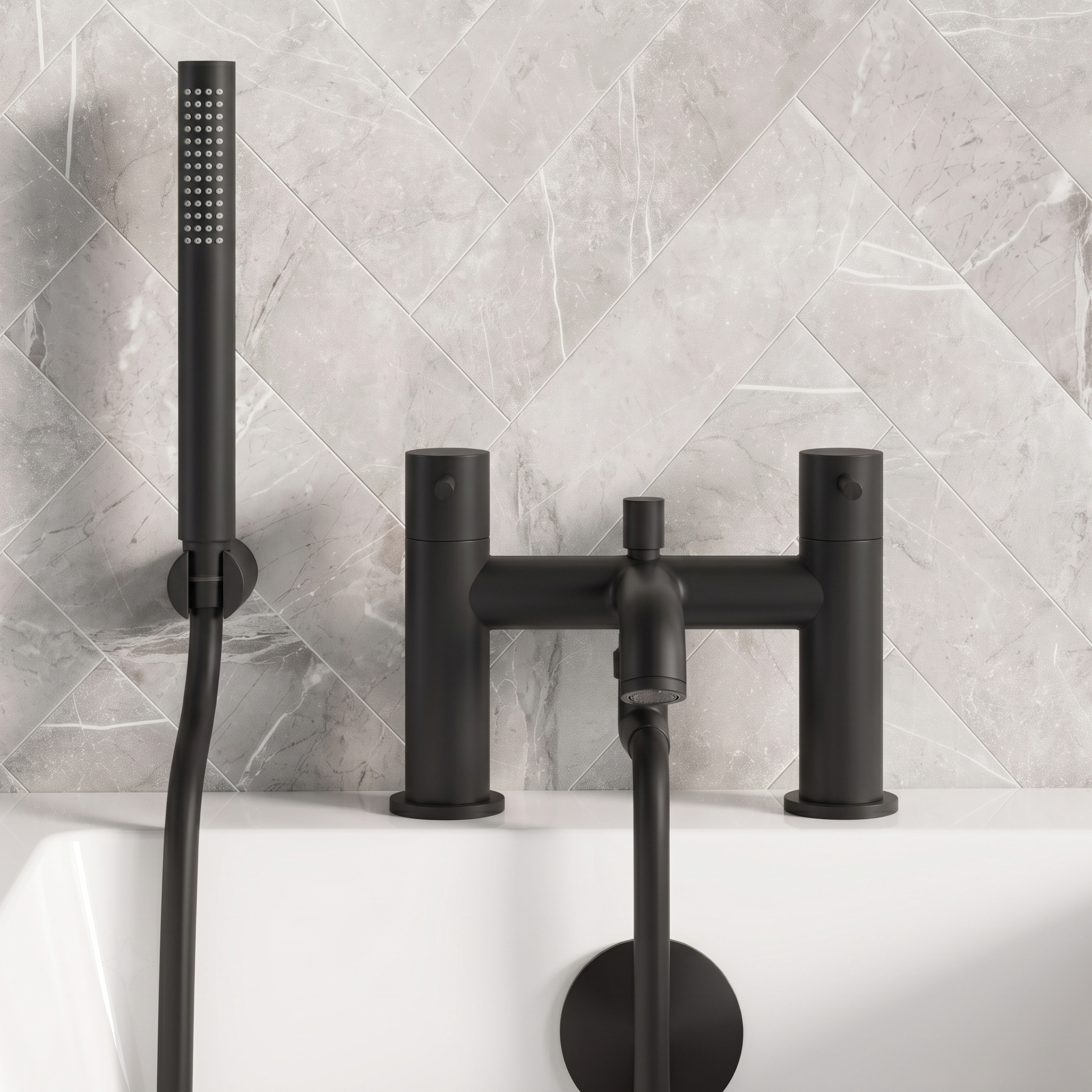 Harbour Clarity Bath Shower Mixer Tap - Matt Black