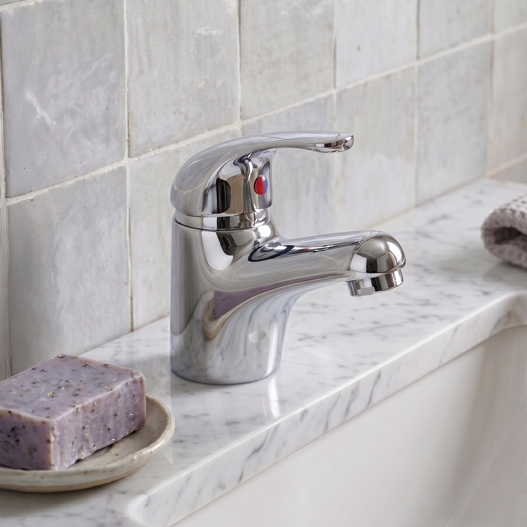 Vellamo Echo Single Lever Chrome Basin Tap & Waste