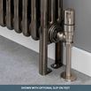 Butler & Rose 2 Column Vertical Radiator - Bare Metal Lacquer Finish - 1500mm