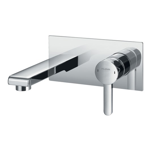 Flova Essence Wall Mounted Single Lever Basin Mixer with Clicker Waste
