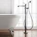 Flova Liberty Floor Standing Bath Shower Mixer with Handset Kit - Chrome