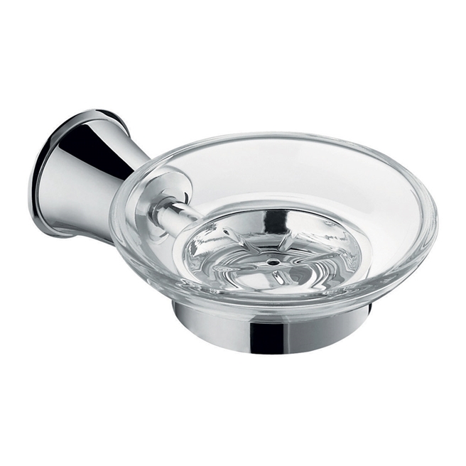 Flova Liberty Glass Soap Dish - Chrome