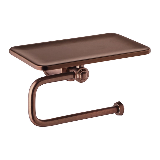Flova Liberty Toilet Roll Holder with Integral Shelf - Oil Rubbed Bronze