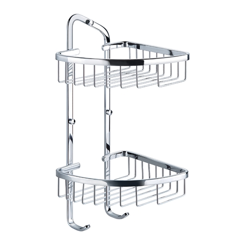 Flova Solid Brass Double Basket with Hooks