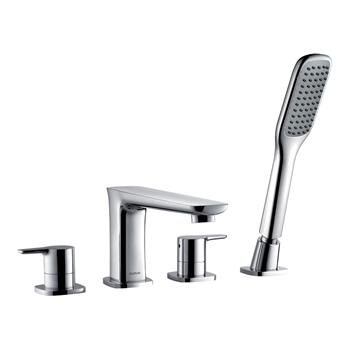 Flova Urban 4 Hole Deck Mounted Bath Shower Mixer with Pull Out Handset