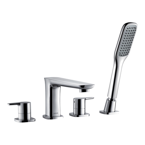 Flova Urban 4 Hole Deck Mounted Bath Shower Mixer with Pull Out Handset
