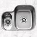 Caple Form 1.5 Bowl Undermount Satin Stainless Steel Sink & Waste Kit with Left Hand Small Bowl - 590 x 450mm