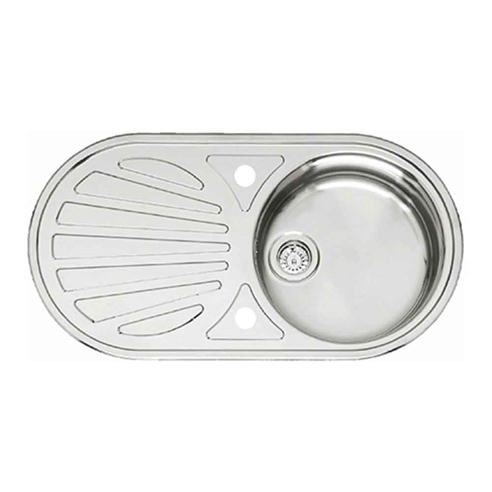Reginox Galicia Single Bowl Stainless Steel Inset Sink & Waste with Reversible Drainer - 855 x 445mm