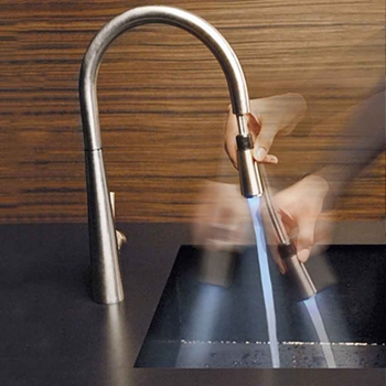 Gessi Just Single Lever Monobloc Mixer with Swivel 'C' Spout & Pull-Out Spray