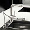 Gessi Oxygen Single Lever Kitchen Mixer with Swivel Spout & Separate Pull Out Spray - Brushed Nickel