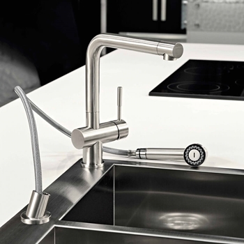 Gessi Oxygen 2 Hole Kitchen Mixer with Dual-Function Pull Out Handspray