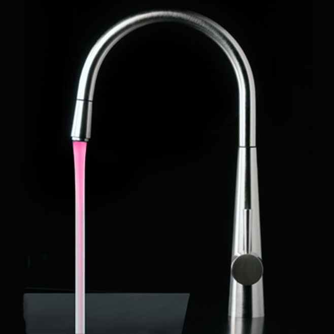 Gessi Just Mono Kitchen Mixer with Pull-Out Spray & LED Lights