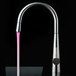 Gessi Just Mono Kitchen Mixer with Swivel Spout & Pull Out Spray - Coloured LED - Brushed Steel