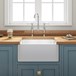 Gourmet Fireclay Single Bowl Belfast Ceramic Sink with Basket Strainer Waste and Butler & Rose Victoria Kitchen Tap