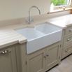 Gourmet Fireclay Ceramic White Double Belfast Kitchen Sink - 800mm