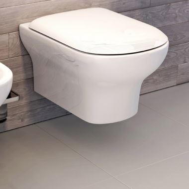Imex Grace Rimless Wall Hung WC with Slimline Luxury Puraplast Seat Soft Close - 500mm Projection