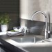 Grohe Ambi Contemporary Twin Lever Mono Sink Mixer with Swivel Spout - Chrome