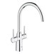 Grohe Ambi Contemporary Twin Lever Mono Sink Mixer With Swivel Spout - Chrome